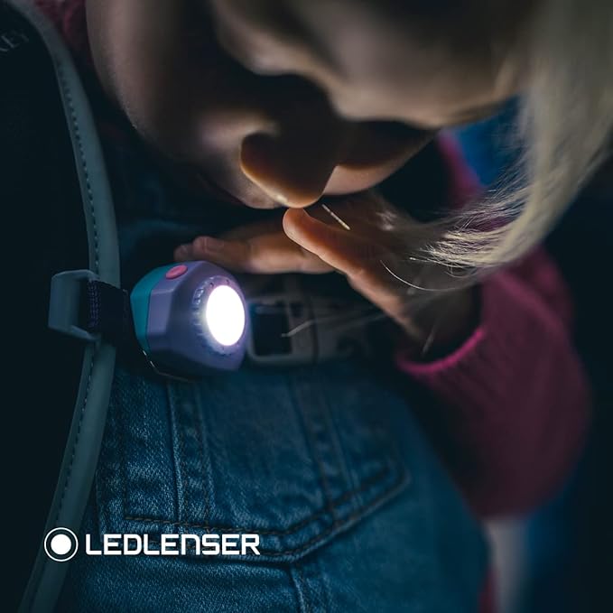 Ledlenser KIDLED4R Kids Purple LED Headlamp - Tri-Color Light with Flash Modes for Hiking Gear, Colorful Signal, Reading & Light Toys