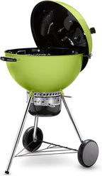Weber Master-Touch Charcoal Grill, 22-Inch, Spring Green – Premium Outdoor BBQ Grill with Tuck-Away Lid Holder & One‑Touch™ Cleaning System, Porcelain‑Enameled Kettle