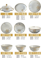 Tableware Set Chinese Household 60 Piece Ceramic Bowl and Dish Set