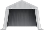VEVOR Outdoor Storage Shed, 10 x 10 ft Portable Storage Tent with Roll-up Door & Vents, Waterproof Canopy Shed Shelter, Heavy Duty Frame, Patio Garage Carport for Motorcycle, Lawn Mower, Bike, Grey