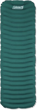 Coleman Inflatable Sleeping Pad Soft & Comfortable with Brushed Knit Surface, Easy Inflatation, Lightweight, Green