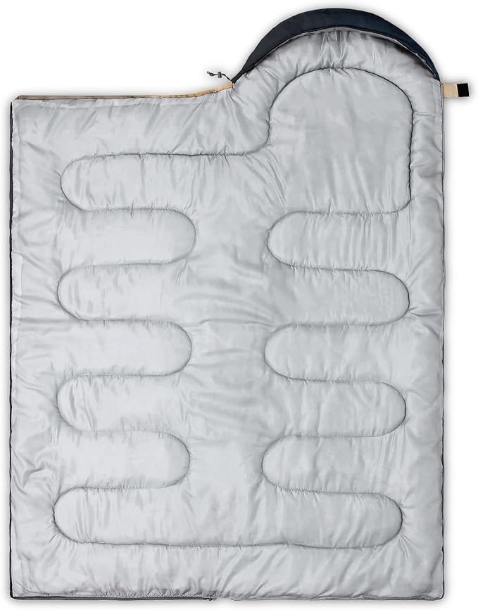 QOOMO Camping Sleeping Bags,3 Season Warm & Cool Weather,Lightweight,Waterproof Sleeping Bags for Adults & Kids,Traveling,and Outdoors,Camping Gear Equipment