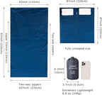 100% Silk Sleep Sack with Zippers on 3 Sides, 87”x43” Large Sleeping Liners for Hotels, Travel & Camping, Multifunctional Travel Sheets (Unzipped:87”x87”) for Adults, Lightweight, All Seasons