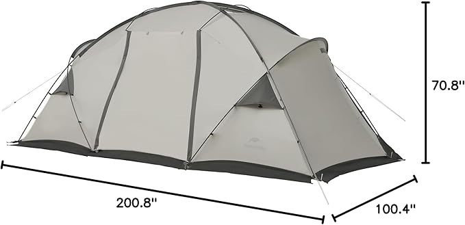 Naturehike Massif Hot Tent with Stove Jack, Waterproof Windproof 4 Season Tent, 2/4 Person Cold Weather Winter Tents for Camping