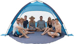 VEVOR Beach Tent Sun Shelter for 8 Person, UPF 50+ Protection, Portable Sun Shade Beach with Carrying Bag & Sand Pockets, Lightweight and Easy Setup Beach Umbrella for Camping Fishing Outdoor Picnic