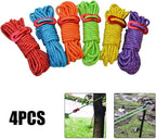 Reflective Tent Guy Lines with Aluminum Tensioners, 4m High Visibility Cord to Tripping Hazards, Backpacking Gear for Hiking and Trekking, For Adjustable(Green)
