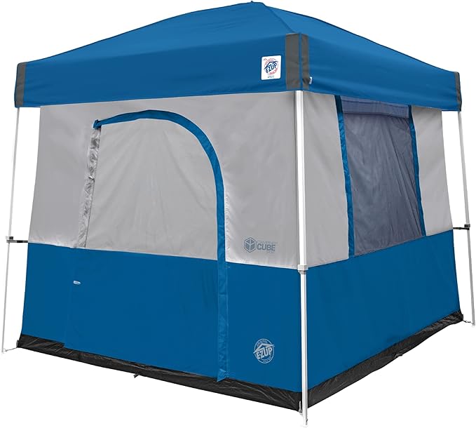 E-Z UP Camping Cube Sport, Converts 10' Angled Leg Canopy into Camping Tent