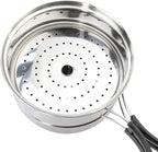 JSEIAJB Stainless Steel Camping Cookware Set Folding Handle Portable Pot Pan Outdoor Cooking Tableware for Picnic Hiking