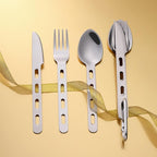 18-Piece Silverware,Service for 6，Serving Set,Camping Utensils，430 Camping Stainless Steel Cutlery Set，Camping Outdoor Knife,Easy to Carry Without Taking Up Space，Dishwasher Safe