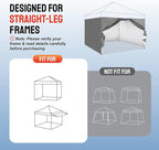 CROWN SHADES 10x10 Canopy Sidewalls (4pck) - Canopy Walls 10x10, Sidewalls for Canopy - Canopy Cover, Canopy Accessories, Grey