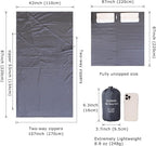 100% Silk Sleep Sack with Zippers on 3 Sides, 87”x43” Large Sleeping Liners for Hotels, Travel & Camping, Multifunctional Travel Sheets (Unzipped:87”x87”) for Adults, Lightweight, All Seasons