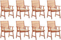 Patio Dining Chairs ,Outdoor Chairs,Coffee Chair,Study Chair,Bistro Chair,Fishing Chairs,Camp Chair,Garden Chairs,for Deck, poolside,Camping,Beach,Campsite,8 pcs with Cushions Solid Acacia Wood