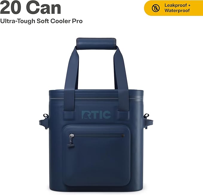 RTIC 20 Can Ultra-Tough Soft Cooler Pro, Insulated, Waterproof, Leak Proof, Portable Floating Bag for Beverage, Drink, Lunch, Outdoor, Beach, Car,Camping, Picnic, Fishing, Boat