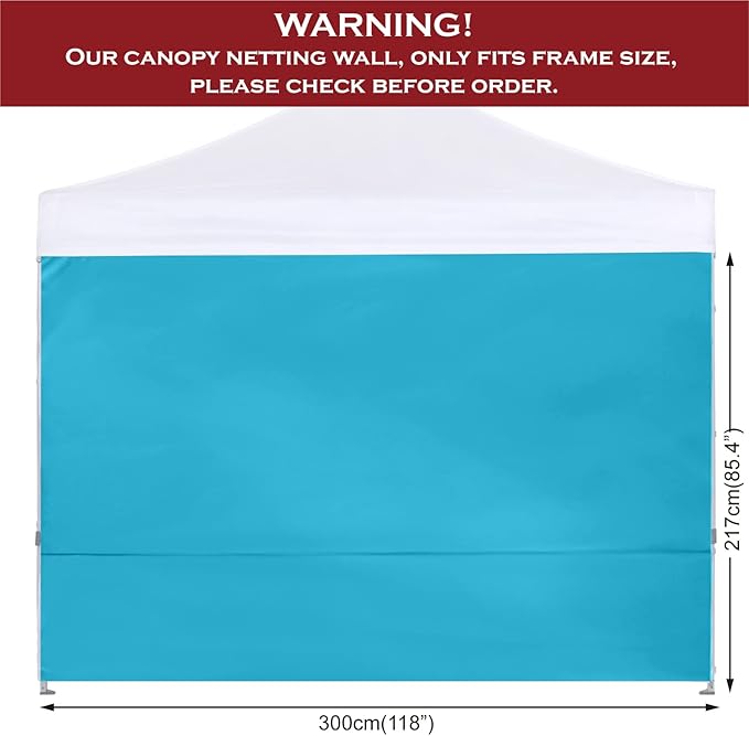 COOSHADE Instant Canopy SunWall 10x10 Canopy SideWall for Pop up Canopy Tent, 1 Pack Sidewall Only, Sky Blue