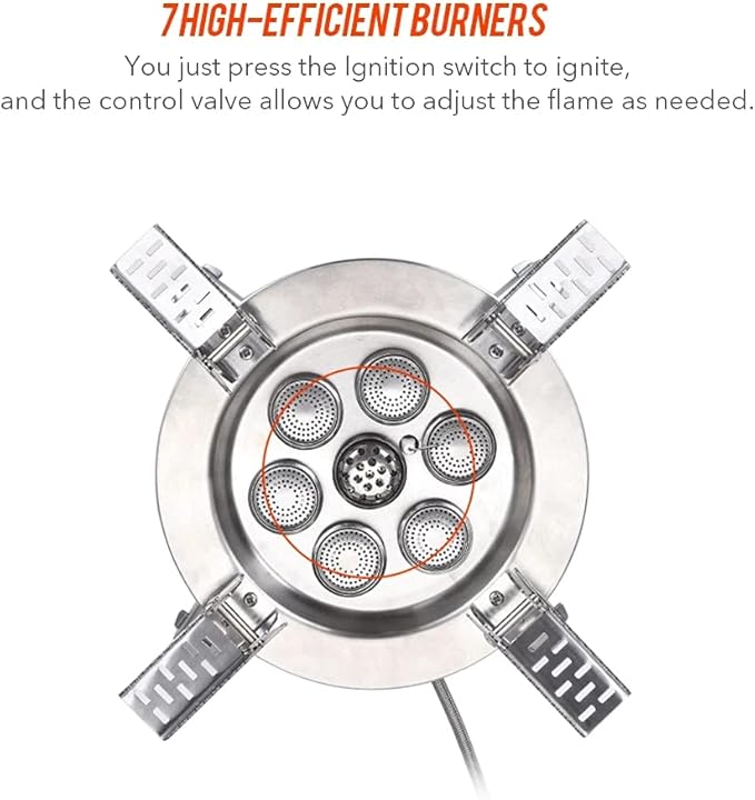 Bulin AirOka B18 18000W Titanium Alloy Portable Picnic Camping Stove Windproof Design Gas Cooking Burner with Piezo Ignition & Carry Case Collapsible Stove Burner for Outdoor Backpacking/Hiking/Picnic
