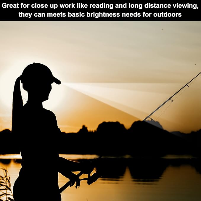 Syhood 2 Pieces LED Baseball Caps Flashlight Hats Hands Free Baseball Caps with Light Built in 5 Battery Powered Headlamp LED Hats Light for Men Fishing Jogging Camping Hand Work