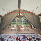 4 Season Inflatable Camping Tent with Separate Living and Sleeping Area,3000mm Waterproof Pop-Up Tent with Pump and Stove Jack Hole,4-6 Person Glamping Tent