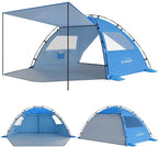Elegear CumbreX™ Beach Tent Sun Shelter with Canopy, 4-5 Person Pop Up Beach Tent Cabana, Easy Setup UPF 50+ UV Protection Portable Lightweight Double Silver Coating Sun Shade Shelter - Dark Blue