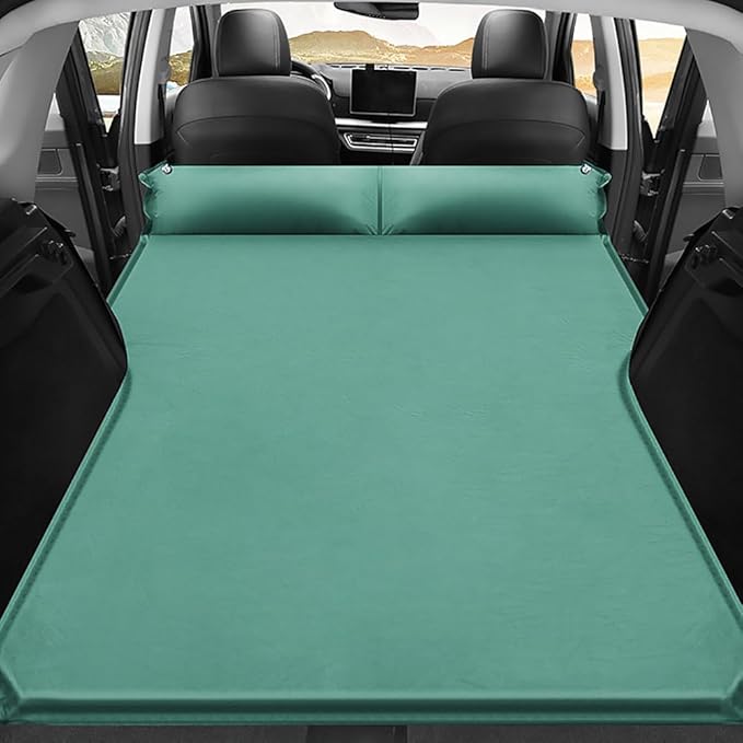 Car Inflatable Mattress for Kia EV6/Ev6 GT 2022 2023 2024 Back Seat Air Mattress Thickened Air Bed Cushion Rear Trunk Sleeping Mattress Camping Travel,Green01