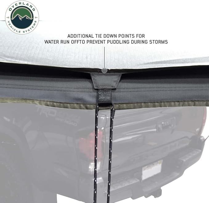 Overland Vehicle Systems HD Nomadic 270 LTE Passengers Side Awning | Dark Gray | Includes Black Travel Cover | 19689909