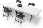 8FT Folding Table Set with 4 Chairs – Heavy-Duty 660 lb Table & 330 lb Chairs, Portable Folding Furniture Bundle for Camping, Parties, Indoor & Outdoor Use