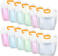 12 Pack 1.3 Gallon Collapsible Water Storage Bag Water Container Bag Emergency Jug Foldable Plastic Storage Pouch Freezable Carrier Tank for Outdoor Sport Camping (Clear, Classic)