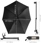 Upf 50+ Chair Umbrella With Clamp/Sun Shade - Portable Umbrella For Sports & Outdoors - Secure Clamp, 360-Degree Swivel Adjustable Position For Maximum Sun Protection