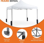 Sweetcrispy 10 x 10 Ft Pop Up Canopy Tent Outdoor Use, Portable Shade Waterproof Beach Tent with Sand Bags for Events Backyard Parties, White