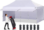 ABCCANOPY 10x20 Pop up Canopy Tent with Sidewalls - Easy up Canopies with Awning, Outdoor Tents for Parties, Market, Commercial Events, White