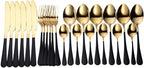 Flatware Sets Gold Cutlery Set Stainless Steel Forks Spoons Knifes Full Tableware Utensils Reusable Tableware Sets Dinnerware Set Eco Friendly Stainless Steel Decoration