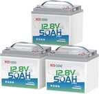 Redodo 12.8V 50Ah LiFePO4 Battery (3 Pack), Ideal Replacement for 12V 100Ah AGM SLA Battery, Built-in BMS, 4000-8000 Cycles & 10-Year lifetime, Lithium Battery for RV, Camper, Security Devices