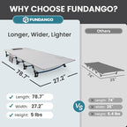 FUNDANGO Ultralight Folding Camping Cot, Extra Long Backpack Lightweight Camping Cots for Adults Portable Cot Bed for Hiking Travel Home Mountaineering, Grey