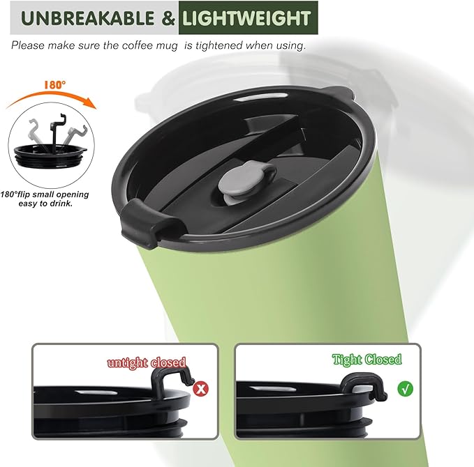 4 Pack Plastic Travel Coffee Mug Set, 20 oz Spill Proof Drinking Cups with Lids, Pobtable to Go Camping Coffee Tumbler Reusable Coffee Mugs with Lids, Dishwasher & Microwave Safe