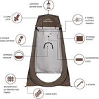 Your Choice Pop Up Privacy Shower Tent, 3.9 x 3.9 x 6.2FT Portable Camping Changing Room, Instant Setup Outdoor Shelter with Silver Coating, Vent Window & Carry Bag for Beach, Hiking & RV | Portable, for Camping, Beach, Hiking, with Carry Bag, Quick Setup