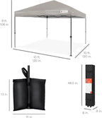 Best Choice Products 10x10ft Pop Up Canopy Tent, Outdoor Shade, 1 Person 1 Minute Set Up, Carry Case, 4 Weight Bags - Light Gray