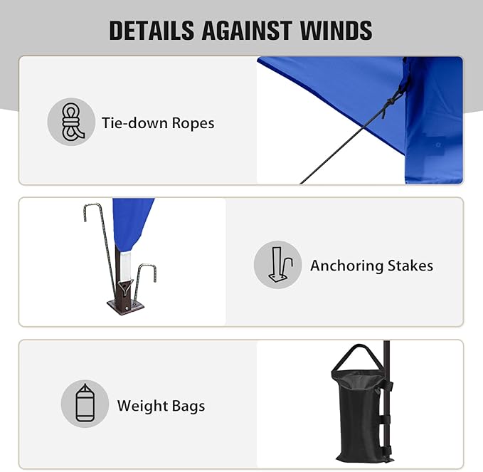 COOS BAY Pop up Gazebo 11x11, Instant Canopy Tent with Mesh Netting, Patio Gazebo with 121 Square Feet of Shade, 4 Weight Bags Included, Blue
