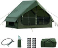 Inflatable Camping Tent with Hand Pump Waterproof Outdoor Blow up Tent 2-8 Person Oxford 4 Season Glamping Air Tent Cabin House with Mesh Windows & Door