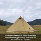 4-6 Person Pyramid Tipi Hot Tent for Camping, Backpacking, Fishing, Wilderness Exploration, Hunting