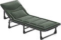 Folding Bed with Mattress Queen 3 in 1 Folding Camping Cot Bed 4 Positions Adjustable Patio Chaise Lounge Chair for Bedroom Pool Patio,C-190 * 75 * 30cm