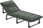 Folding Bed with Mattress Queen 3 in 1 Folding Camping Cot Bed 4 Positions Adjustable Patio Chaise Lounge Chair for Bedroom Pool Patio,C-190 * 68 * 30cm