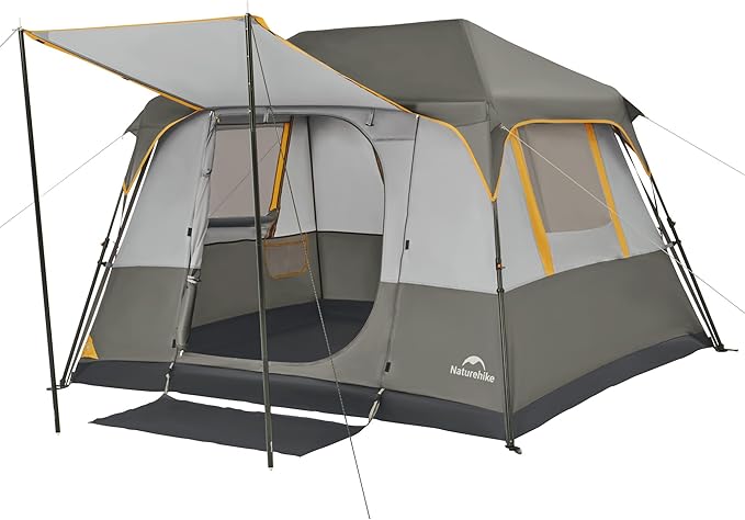 Naturehike Cape 4/6/8 Person Camping Tent, 60S Easy Setup Instant Tent Pop up Tent, Waterproof Large Tall 6/8 Person Tents for Camping, Car Camping