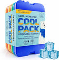 Healthy Packers Ice Packs for Lunch Boxes & Coolers - 8pk Original Cool Pack | Slim & Long-Lasting Reusable Ice Pack for Lunch Bags | Freezer Packs for Coolers (Set of 8)