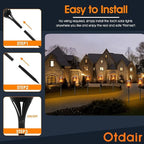 Otdair 96 LED Solar Lights Outdoor Upgraded 8 Pack, 43" Tall & Super Larger Size, Waterproof Solar Torch Light with Flickering Flame, 2200mAh Solar Tiki Torches Decoration Lights, for Path Yard Garden