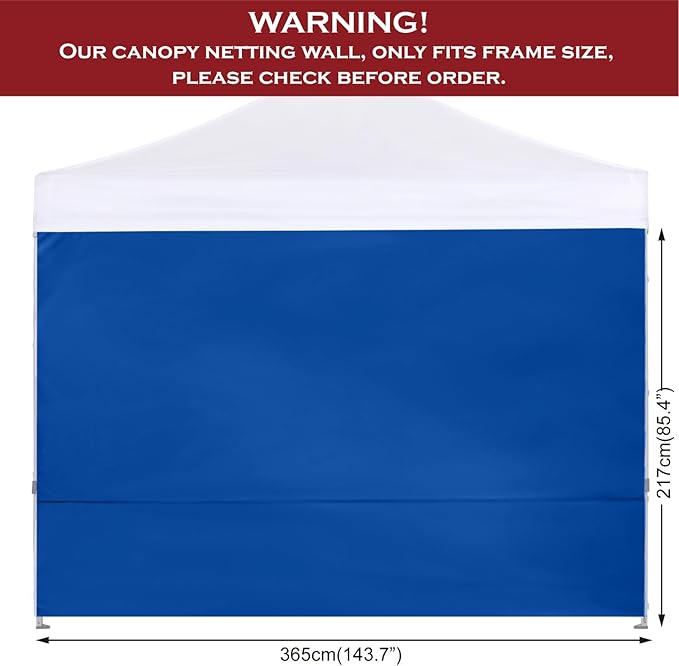 COOSHADE Instant Canopy SunWall 12x12 Canopy SideWall for Pop up Canopy Tent, 1 Pack Sidewall Only, Blue