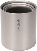 Snow Peak Titanium H450 Stacking Mug, TW-122, Premium Titanium, Made in Japan, Ultralight for Camping, Backpacking Everyday Use, Lifetime Product Guarantee