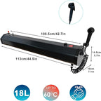 Pressurized Camping Shower with Solar Heating, Portable Water Tank for Outdoor Activities Including Overlanding, Surfing, and Fishing