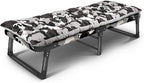 Patio Lounge Chairs Folding Camp Cot,Comfort Folding Military Bed Camping COT with Free Mat Ideal for Camping and Hunting, Indoor Guest Bed, Easy Assemble Recli,A-with Mattress