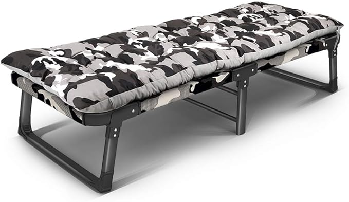 Patio Lounge Chairs Folding Camp Cot,Comfort Folding Military Bed Camping COT with Free Mat Ideal for Camping and Hunting, Indoor Guest Bed, Easy Assemble Recli,A-with Mattress