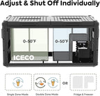ICECO VL75ProD Portable Refrigerator with Battery, 12v Dual Zone Freezer Powered by SECOP, 75L 12V Fridge, 0°F-50°F, Reversible Lid&APP Control, Dual USB 12/24VDC&110-240VAC, For RV| With Battery