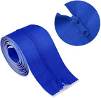2 Roll Heavy Duty Zipper Dust Barrier Zipper 3 Inch x 7 ft Construction Zipper Self Adhesive Zipper Used for Greenhouse Dust Barriers Tent Accessories（Blue） (2)